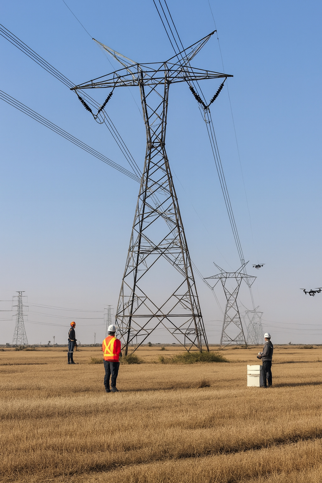 Supervisión-torres-alta-tensión-con-drones